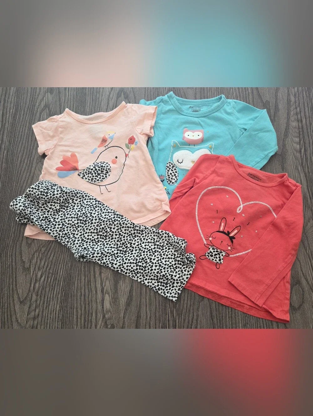12mo Carter's Girls Mix Pink Coral Teal Sleepwear & Tops